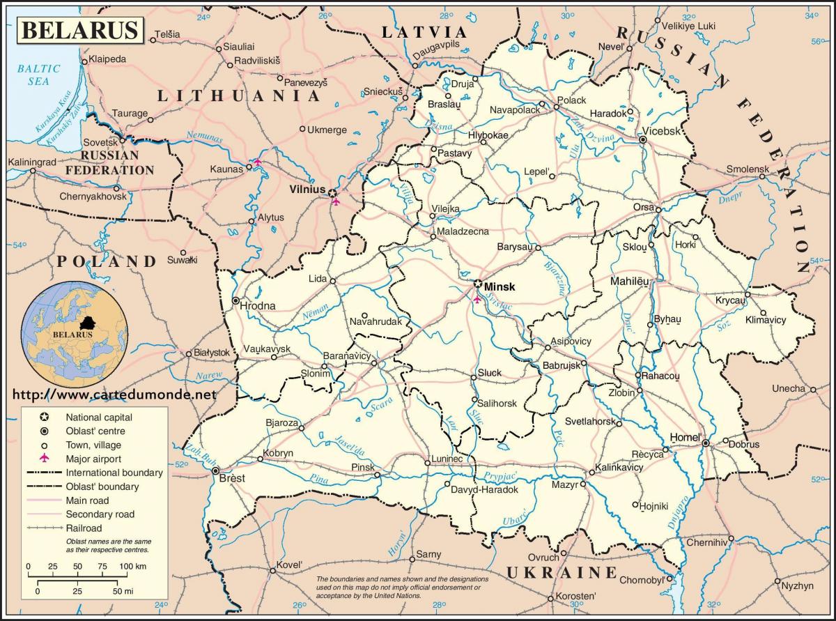 Baltkrievijas valsts karti